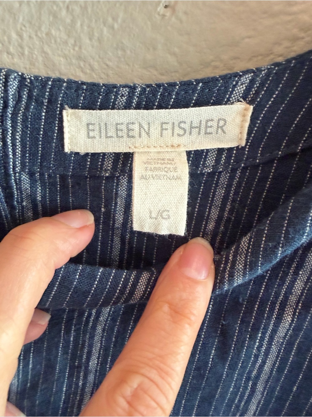 EILEEN FISHER Stripe Boxy Top  Hemp & Organic Cotton - Picture 5 of 5